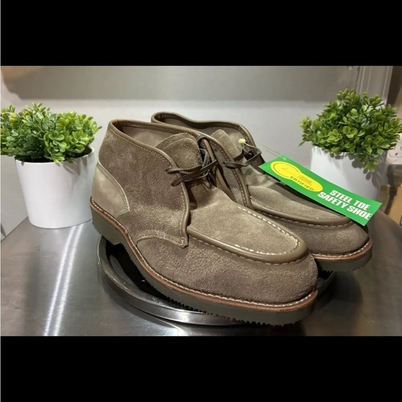 knapp Other - Vintage NOS 1960s Knapp Shoes Cushioned Comfort Tan Suede ANSI Work Boot Men 8 D